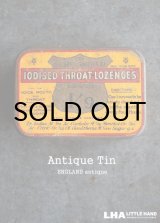 画像: ENGLAND antique IODISED THROAT LOZENGES TIN ブリキ缶 1930's