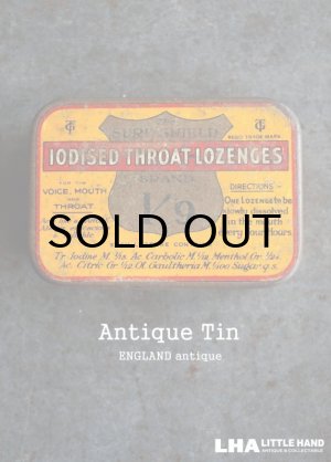 画像: ENGLAND antique IODISED THROAT LOZENGES TIN ブリキ缶 1930's