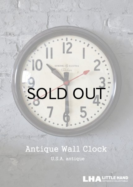 画像1: U.S.A. antique GENERAL ELECTRIC×Telechron  wall clock GE ゼネラル エレクトリック×テレクロン 掛け時計 クロック 37cm 1950-60's (1)