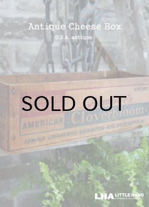 画像: USA antique アメリカアンティーク Armour's Cloverbloom 木製 チーズボックス 5LBS 木箱 WOOD BOX 1920-40’ｓ
