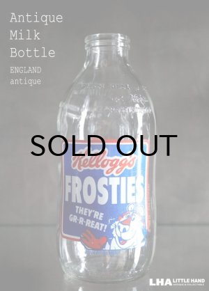 画像: ENGLAND antique イギリスアンティーク アドバタイジング ガラス ミルクボトル ミルク瓶 牛乳瓶 1970-80's