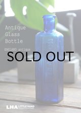 画像: ENGLAND antique イギリスアンティーク NOT TO BE TAKEN 鮮やかなコバルトブルー ガラスボトル ［３oz］ H12.6cm ガラス瓶 1900-20's