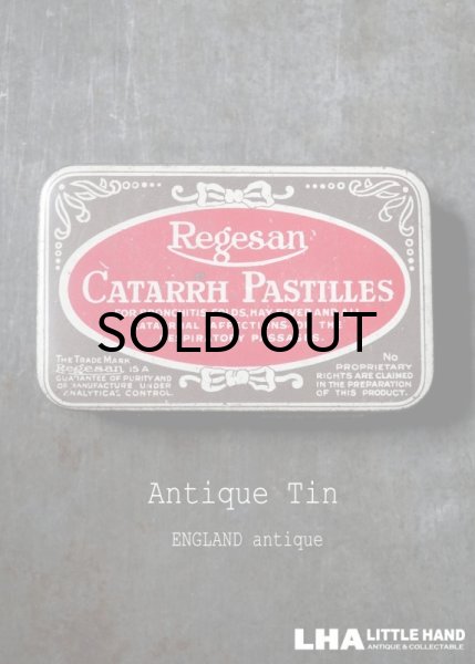 画像1: ENGLAND antique イギリスアンティーク Boots CATARRH PASTILLES ティン缶 ブリキ缶 1920-30's (1)