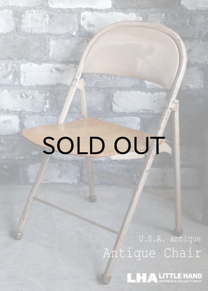 画像1: U.S.A. antique AMERICAN SEATING COMPANY FOLDING CHAIR アメリカアンティーク フォールディングチェア 折りたたみ椅子 1920-40's (1)