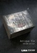 画像1: ENGLAND antique TEA TIN イギリスアンティーク フタ付 ロゴ・ナンバー入 紅茶缶 サンプル ティン缶 ブリキ缶 1920-30's  (1)