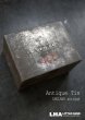 画像1: ENGLAND antique TEA TIN イギリスアンティーク フタ付 ロゴ・ナンバー入 紅茶缶 サンプル ティン缶 ブリキ缶 1920-30's  (1)