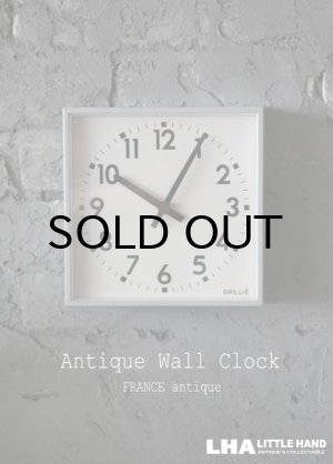 画像: FRANCE antique フランスアンティーク BRILLIE wall clock ブリエ 掛け時計 クロック スクエア 19cm 1950's