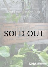 画像: USA antique アメリカアンティーク KRAFT クラフト 木製 チーズボックス 5LBS 木箱 WOOD BOX 1920-40’ｓ