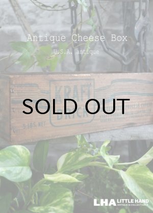 画像: USA antique アメリカアンティーク KRAFT クラフト 木製 チーズボックス 5LBS 木箱 WOOD BOX 1920-40’ｓ