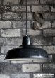 画像1: FRANCE antique フランスアンティーク ホーローランプシェード BLACK ソケット&コード付 35cm インダストリアル 工業系 ライト 1950-60's   (1)