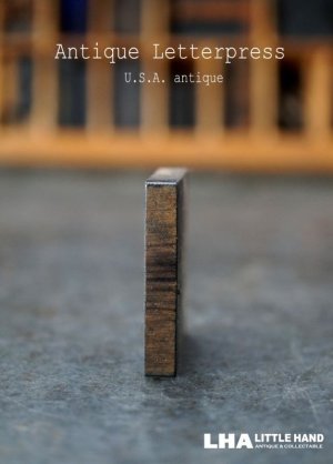 画像: U.S.A. antique アメリカアンティーク 木製プリンターブロック【I】 Ｈ3.4ｃｍ スタンプ はんこ 数字 1900-40's 