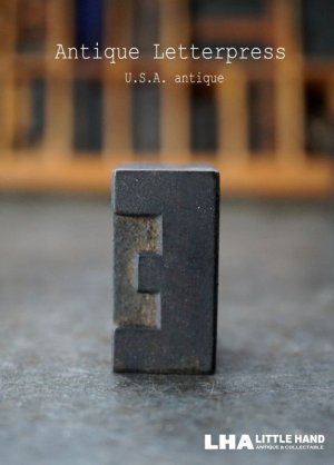 画像: U.S.A. antique アメリカアンティーク 木製プリンターブロック【E】 Ｈ3.4ｃｍ スタンプ はんこ 数字 1900-40's 