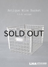 画像: U.S.A. antique Wire Basket アメリカアンティーク THE WASHBURN COMPANY ナンバータグ付き ワイヤーバスケット 1940-50's 