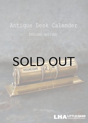 画像: ENGLAND antique イギリスアンティーク 万年 デスクカレンダー 1940－60's 卓上 メカニカルカレンダー 暦 
