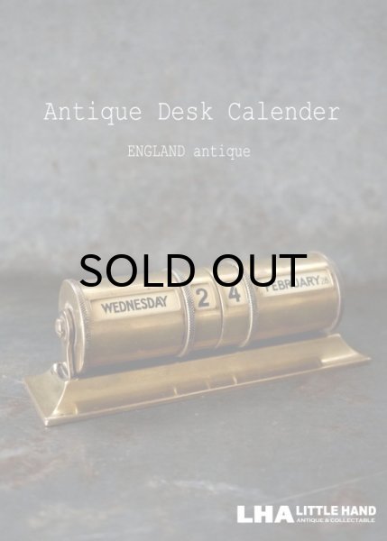画像1: ENGLAND antique イギリスアンティーク 万年 デスクカレンダー 1940－60's 卓上 メカニカルカレンダー 暦  (1)