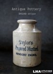 画像1: ENGLAND antique イギリスアンティーク Taylor's マスタード 陶器ポット（Mサイズ） 陶器ボトル 1900's