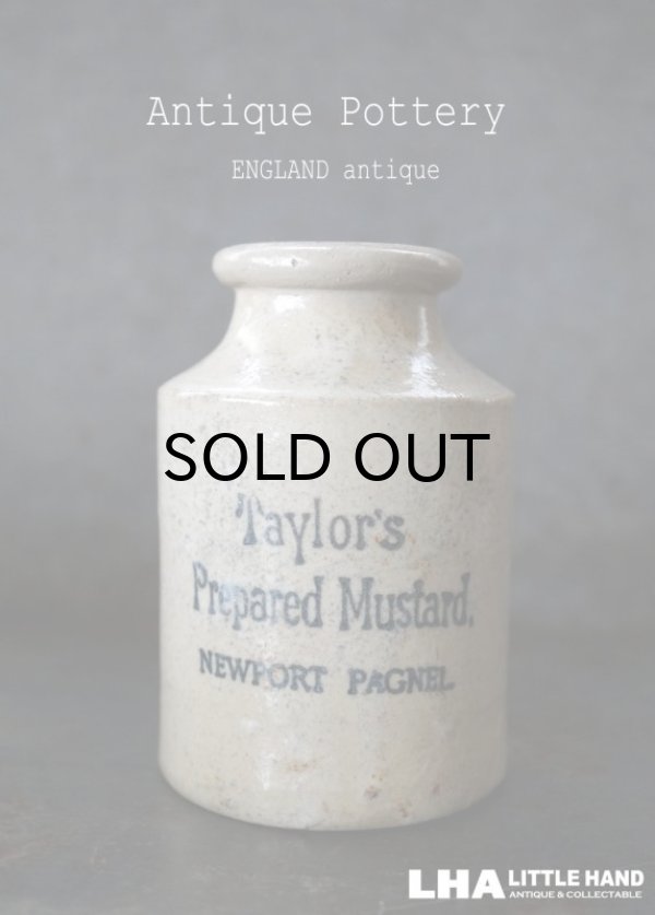 画像1: ENGLAND antique イギリスアンティーク Taylor's マスタード 陶器ポット（Mサイズ） 陶器ボトル 1900's