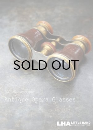 画像: ENGLAND antique イギリスアンティーク 真鍮・レザーカバー オペラグラス ブラス Opera Glasses 双眼鏡 1900-30's 