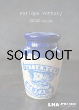 画像: 【RARE】ENGLAND antique イギリスアンティーク BUTTERCUP CREAM ブルー バターカップ クリーム 陶器ポット H7.8m 1900's