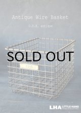 画像: U.S.A. antique Wire Basket アメリカアンティーク AMERICAN WIRE FORM CO. ナンバータグ付き ワイヤーバスケット 1940-50's 