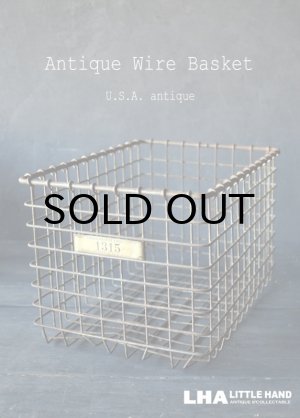 画像: U.S.A. antique Wire Basket アメリカアンティーク AMERICAN WIRE FORM CO. ナンバータグ付き ワイヤーバスケット 1940-50's 