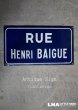 画像1: FRANCE antique フランスアンティーク 素敵な街並みに飾られていた ホーローストリートサイン RUE 看板 標識 1930-40's  (1)