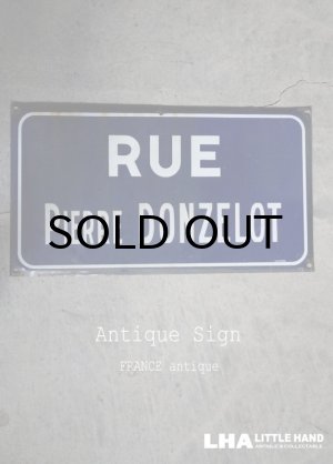 画像: FRANCE antique フランスアンティーク 素敵な街並みに飾られていた ホーローストリートサイン RUE 看板 標識 1930-40's 