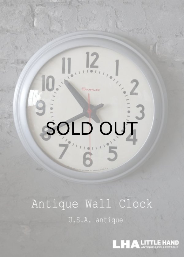 画像1: U.S.A. antique SIMPLEX wall clock アメリカアンティーク シンプレックス社製 掛け時計 スクール クロック 38cm 1960's インダストリアル 工業系