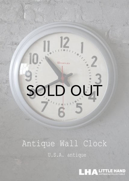 画像1: U.S.A. antique SIMPLEX wall clock アメリカアンティーク シンプレックス社製 掛け時計 スクール クロック 38cm 1960's インダストリアル 工業系 (1)