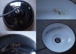 画像2: FRANCE antique フランスアンティーク ホーローランプシェード BLACK ソケット&コード付 35.5cm インダストリアル 工業系 ライト 1950-60's   (2)
