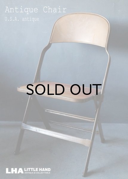 画像1: U.S.A. antique Clarin FOLDING CHAIR アメリカアンティーク クラリン フォールディングチェア 折りたたみ椅子 1938's (1)