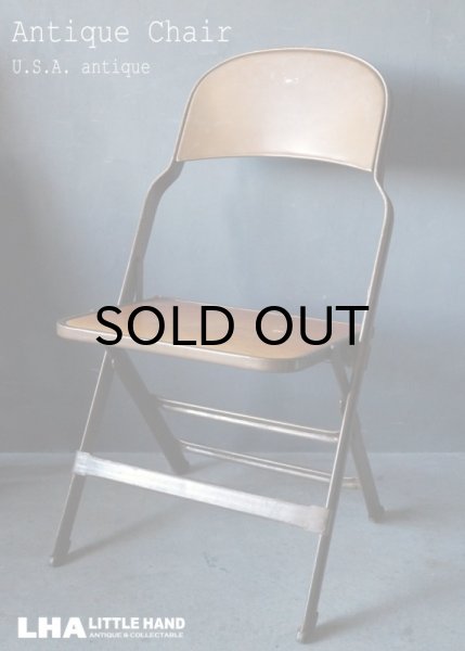 画像1: U.S.A. antique Clarin FOLDING CHAIR アメリカアンティーク クラリン フォールディングチェア 折りたたみ椅子 1938's (1)