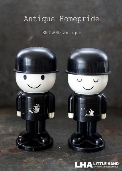 画像1: ENGLAND antique イギリスアンティーク HOMEPRIDE ホームプライド フレッドくん スパイス入れ 2個セット 1970's (1)
