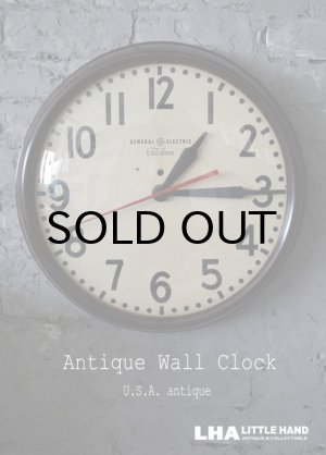 画像: U.S.A. antique GENERAL ELECTRIC×Telechron  wall clock GE アメリカアンティーク ゼネラル エレクトリック ×テレクロン 掛け時計 ヴィンテージ スクール クロック 特大45cm 1940-50's