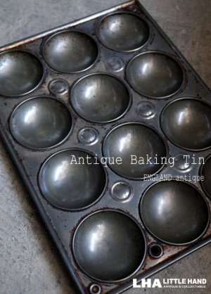 画像: ENGLAND antique イギリスアンティーク ベーキングティンモールド 12穴  焼き型 菓子型 1930-50’ｓ