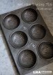 画像1: ENGLAND antique イギリスアンティーク ベーキングティンモールド 6穴 焼き型 菓子型 1930-50's (1)