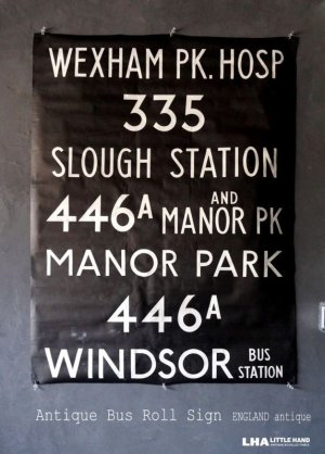 画像: 【RARE】ENGLAND antique BUS ROLL SIGN 1975's イギリスアンティーク バスサイン H120.3xW91cm ヴィンテージ バスロールサイン 行先回転案内標示　