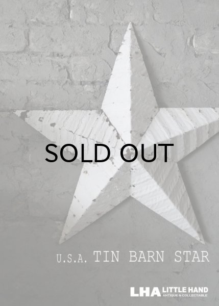 画像1: 【再入荷】U.S.A. TIN BARN STAR (M) WHITE ティンバーンスター 星のオーナメント スターオブジェ ブリキ 白 (1)