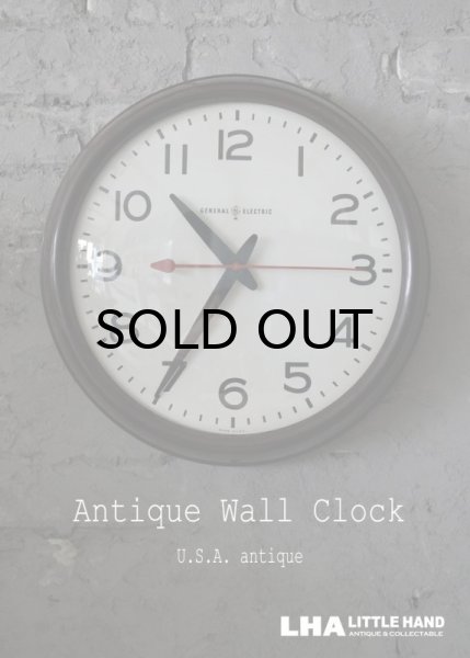 画像1: U.S.A. antique GENERAL ELECTRIC wall clock GE アメリカアンティーク ゼネラル エレクトリック 掛け時計 スクール ヴィンテージ クロック 37cm 1950's (1)