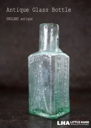 画像: 【RARE】ENGLAND antique イギリスアンティーク EIFFEL TOWER FRUIT JUICES 素敵な【エッフェル塔】模様 ガラスボトル 瓶 1900's