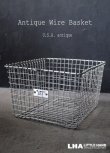 画像1: U.S.A. antique Wire Basket アメリカアンティーク Medart ナンバータグ付き ワイヤーバスケット ワイド型 幅広タイプ 1950-70's 