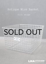 画像: U.S.A. antique Wire Basket アメリカアンティーク Medart ナンバータグ付き ワイヤーバスケット ワイド型 幅広タイプ 1950-70's 