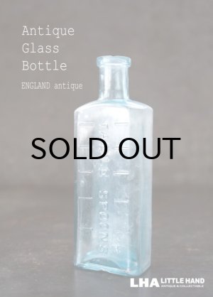 画像: ENGLAND antique イギリスアンティーク TABLE SPOONS ガラスボトル H12.5cm ガラス瓶 1890-1910's