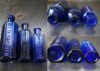 画像5: ENGLAND antique イギリスアンティーク NOT TO BE TAKEN 鮮やかなコバルトブルー ガラスボトル 3本セット ［3・1.1/2oz・1oz］ H12.3-8.5cm ガラス瓶 1900-20's (5)