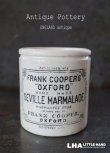 画像1: 【RARE】 ENGLAND antique FRANK COOPER'S 1LB イギリスアンティーク フランククーパー マーマレードジャー H9.8cm 陶器ポット 陶器ボトル 1900's  