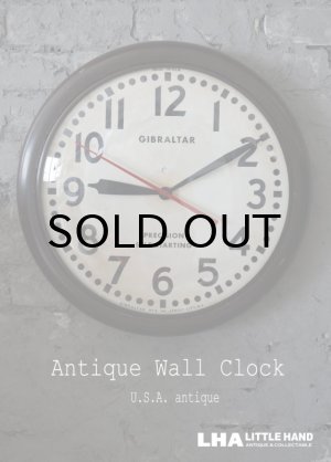 画像: U.S.A. antique GIBRALTAR wall clock  アメリカアンティーク ジブラルタル 掛け時計 ヴィンテージ スクール クロック 特大46.2cm 1959's