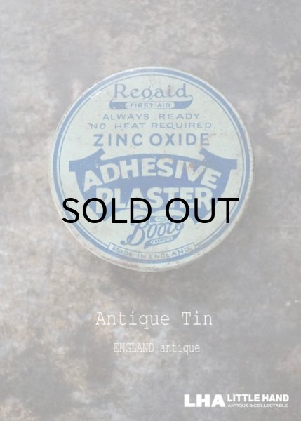 画像1: ENGLAND antique イギリスアンティーク Boots ADHESIVE PLASTER ティン缶 5cm ブリキ缶 1930's (1)