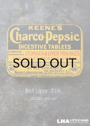 画像: ENGLAND antique イギリスアンティーク KEENE'S Charco pepsic タブレット ティン缶 ブリキ缶 1920-30's