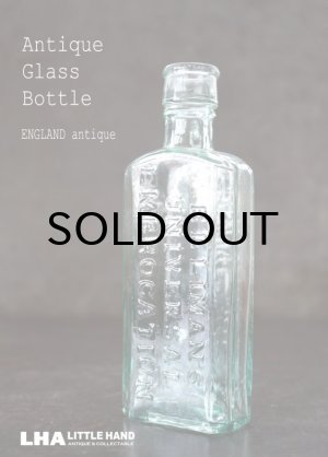 画像: ENGLAND antique イギリスアンティーク ELLIMAN'S ガラスボトル H14.4cm ガラス瓶 1900-1910's