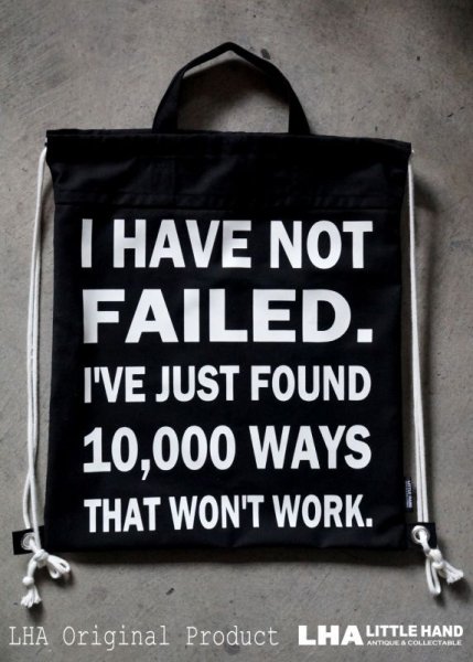 画像1: LHA ORIGINAL ナップサック リュック バッグ I have not failed (1)